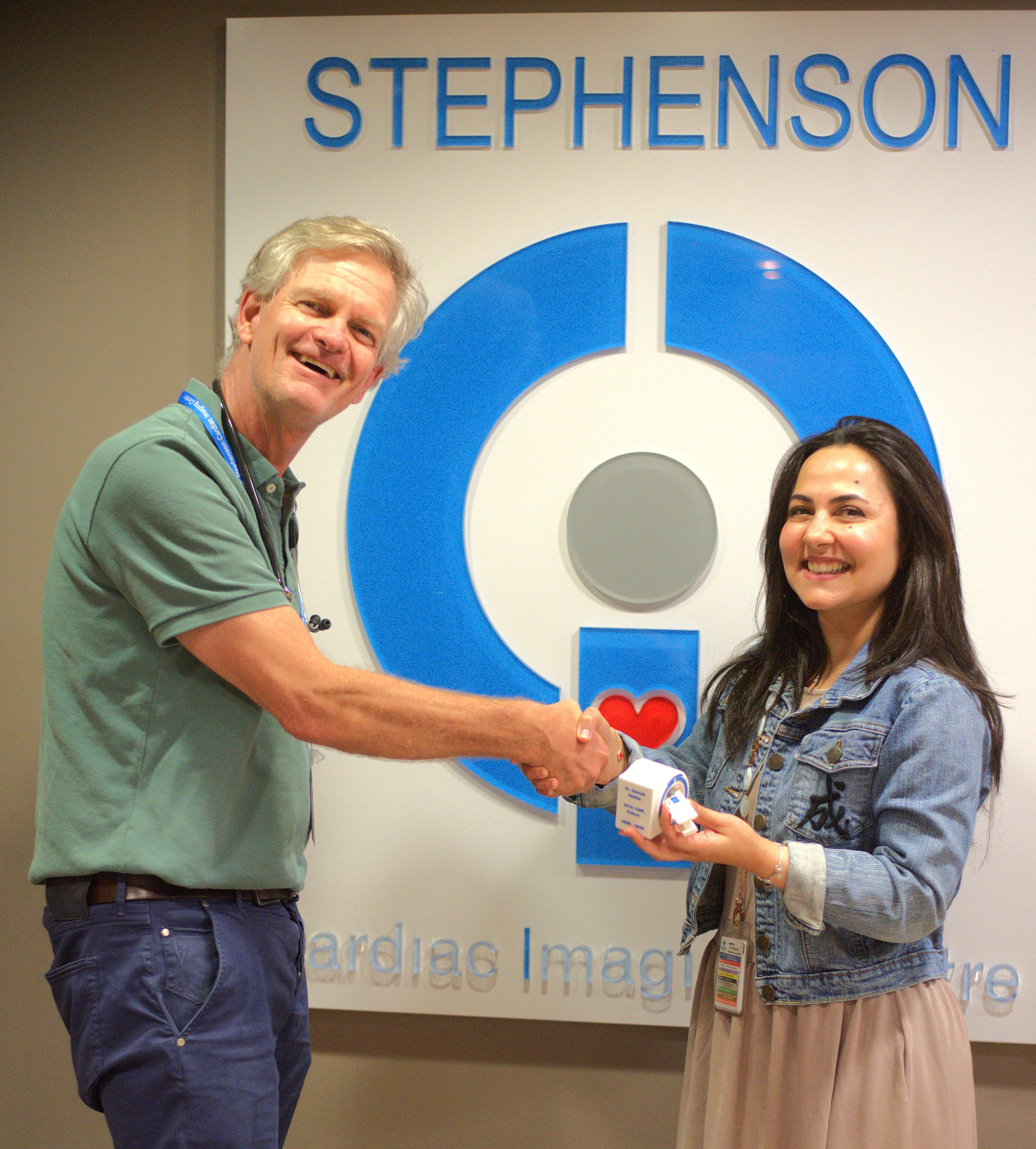 Celebrating CMR fellowship training completion at the Stephenson Cardiac Imaging Centre. Dr. Marco Gotte (left) and Dr. Zainab Althaha (right).